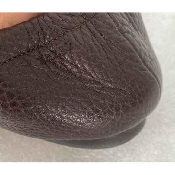 BALLY Brown Pebbled Leather Cowboy Driver Loafers Collapsable Shoes Sz 7 USA - Picture 16 of 16